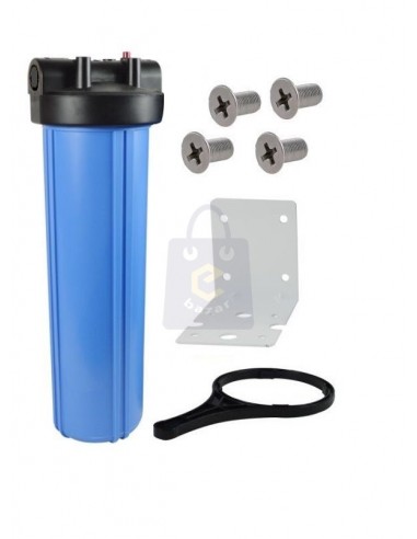 Contenitore Portafiltro 20" pollici Big connessioni 3/4 (bicchiere blu antialghe) con sfiato
