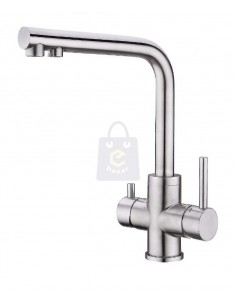 Rubinetto 3 vie (depurata/calda/fredda) mod. collo alto cromato