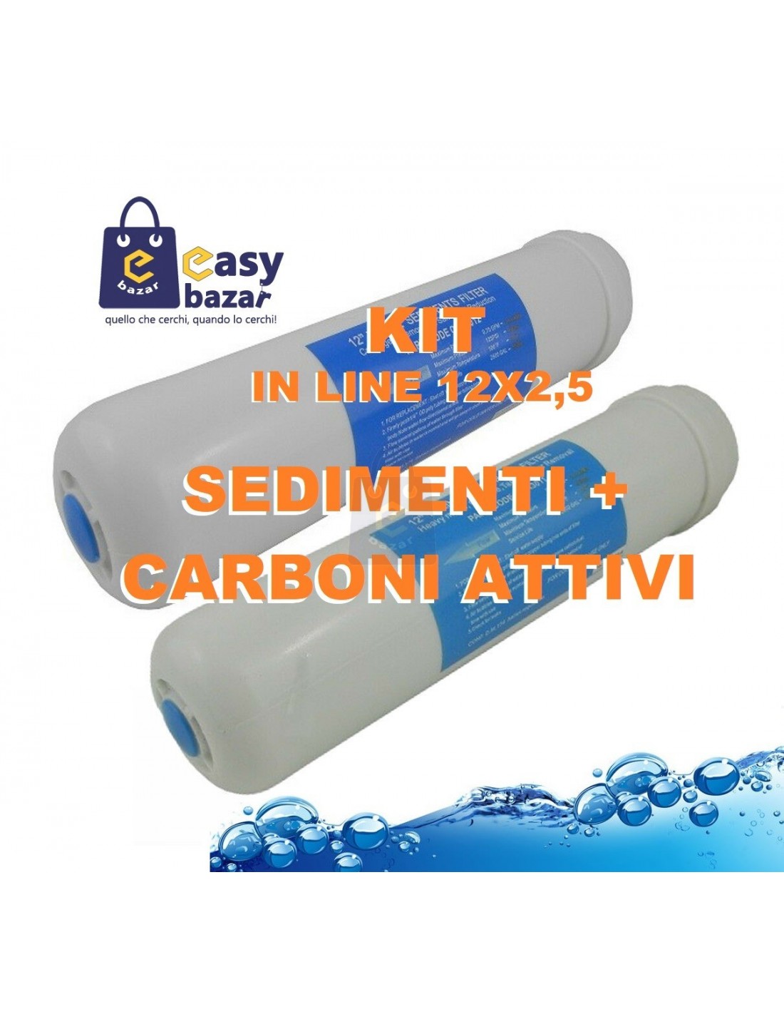 kit filtri in line 12x2,5 SEDIMENTI+CTO depuratore acqua osmosi