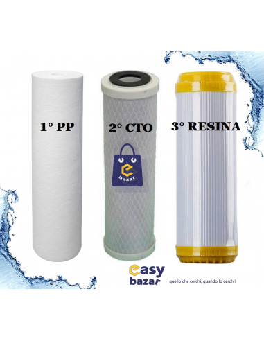 kit filtri 10'' pollici PP-CTO-RESINA...